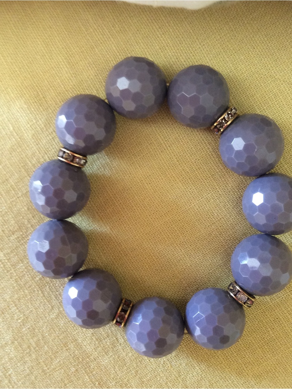 JCREW Faceted Lavender Gray Bead Stretch Bracelet - Women Jewelry -NWOT